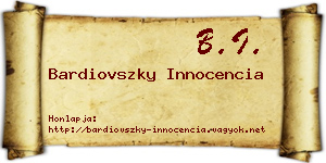 Bardiovszky Innocencia névjegykártya
